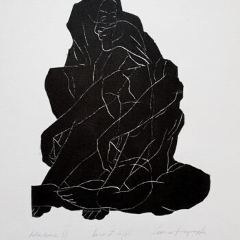 Gravures & estampes intitulée "Wcielenie 3" par Luiza Kasprzyk, Œuvre d'art originale, Linogravures