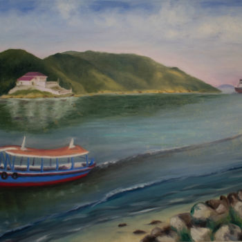 Pintura intitulada "013 BARRA DE SANTOS" por Luiz Couto Junior, Obras de arte originais, Óleo