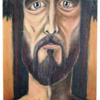 Painting titled "Cristo" by Luiz Pego Artista Plastico, Original Artwork