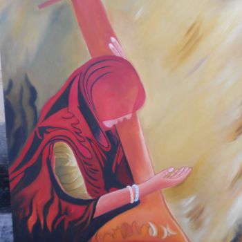 Painting titled "alap-28x38-oil-on-c…" by Rupa Shah, Original Artwork, Oil