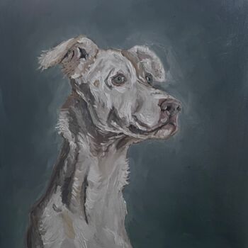 Pintura titulada "Portrait of Dog" por Luka Kiparoidze, Obra de arte original, Oleo