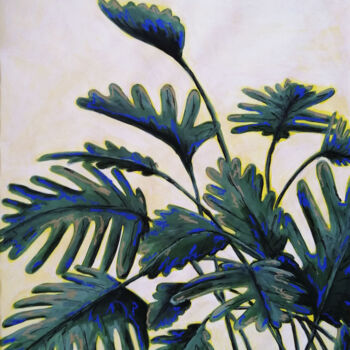 Schilderij getiteld "Philodendron Xanadu…" door Lukas Pavlisin, Origineel Kunstwerk, Acryl