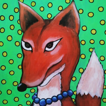 Painting titled "Lady fox" by Lukas Pavlisin, Original Artwork, Acrylic