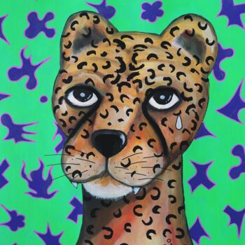 Malerei mit dem Titel "Cheetah" von Lukas Pavlisin, Original-Kunstwerk, Acryl