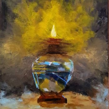 Malerei mit dem Titel "Oil lamp" von Lukas Adami, Original-Kunstwerk, Acryl