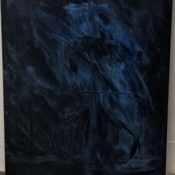 Malerei mit dem Titel "Ghostship" von Lukas Adami, Original-Kunstwerk, Acryl