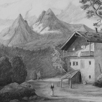 Rysunek zatytułowany „dom-w-gorach.jpg” autorstwa Lucart, Oryginalna praca