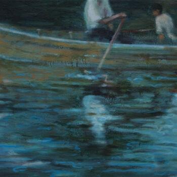Malarstwo zatytułowany „study for rowing bo…” autorstwa Luke Morgan, Oryginalna praca, Olej