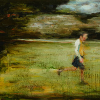 Peinture intitulée "Running away from a…" par Luke Morgan, Œuvre d'art originale, Huile