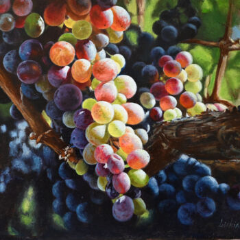 Pittura intitolato "Painting "Grapes"" da Lukian, Opera d'arte originale, Olio