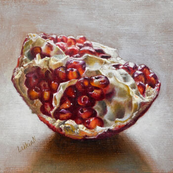 Painting titled "Pomegranate" by Lukian, Original Artwork, Oil