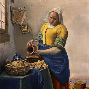 Painting titled "Milkmaid Master cop…" by Lukim, Original Artwork, Oil