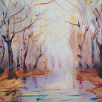 Malarstwo zatytułowany „"Sad forest's song"” autorstwa Lukyanovart, Oryginalna praca, Olej