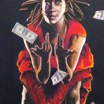 Schilderij getiteld "Plunge From Grace" door Lula, Origineel Kunstwerk