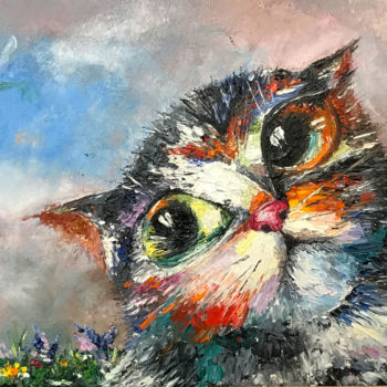 Peinture intitulée "Котейка" par Alina Budivskaya, Œuvre d'art originale, Huile