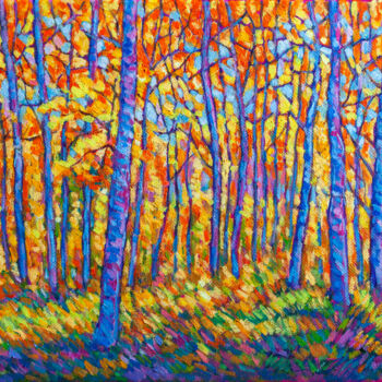 "Autumn forest Impre…" başlıklı Tablo Tao Bai tarafından, Orijinal sanat, Petrol
