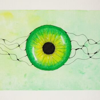 Tekening getiteld "Green capture" door Lumagayo, Origineel Kunstwerk, Potlood