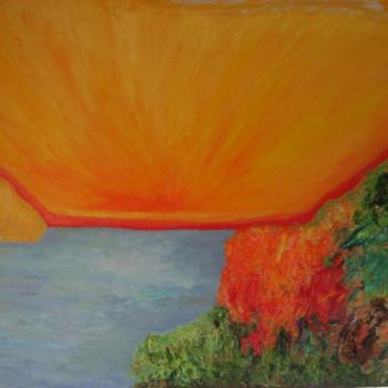 Malerei mit dem Titel "Sunrise and the clo…" von Lummisart, Original-Kunstwerk, Öl
