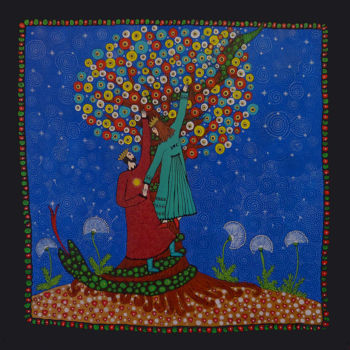 Pittura intitolato "L'arbre des possibl…" da Luna A, Opera d'arte originale, Acrilico