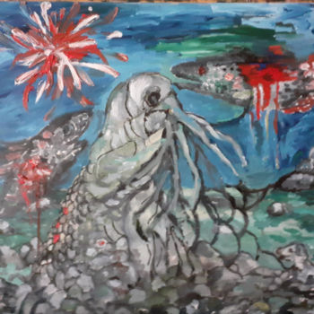 Painting titled "Dreams Of Cthulhu" by Lesya Buraya, Original Artwork, Oil