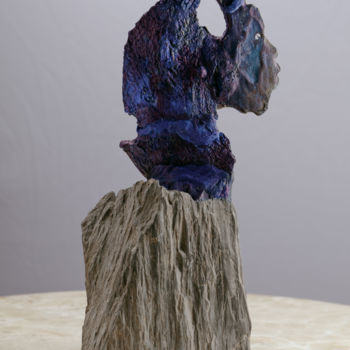 Sculpture intitulée "EMERGENCE" par Hayet Aoudjhane, Œuvre d'art originale, Bois
