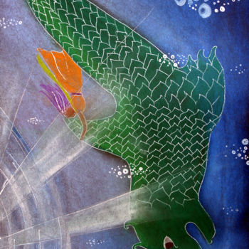Drawing titled "Dragon d'eau" by Lune Et Animo, Original Artwork