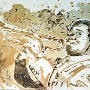 Peinture intitulée "Louis Armstrong, pe…" par Lune Et Animo, Œuvre d'art originale, Acrylique