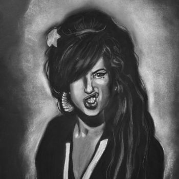 Dessin intitulée "Portrait d'Amy Wine…" par Lune Et Animo, Œuvre d'art originale, Pastel