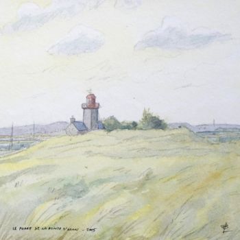 Painting titled "Le phare de la Poin…" by Bernard Lunel, Original Artwork, Oil