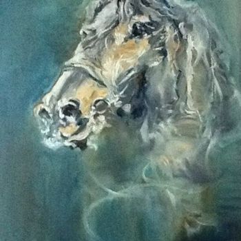 Malerei mit dem Titel "oil painting horse" von Luolinadan, Original-Kunstwerk, Öl