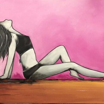Painting titled "YOUTH PINK -  Layin…" by Lupe Rocha, Original Artwork, Acrylic