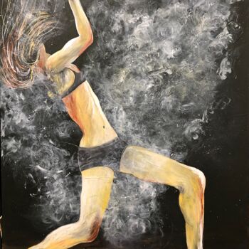 Painting titled "THE POWDER DANCER" by Lupe Rocha, Original Artwork, Acrylic