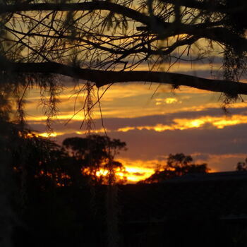 Photographie intitulée "BURNING SUNSET" par Lupe Rocha, Œuvre d'art originale