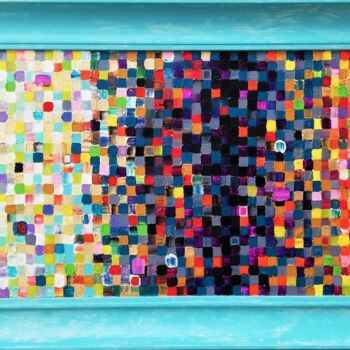 Картина под названием "Pixelated Elevation" - Lenka Urbanikova, Подлинное произведение искусства, Акрил