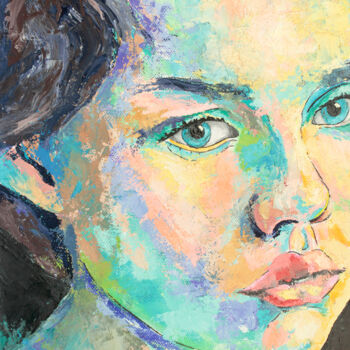Pittura intitolato "Fragile girl 2" da Luro, Opera d'arte originale, Olio Montato su Cartone