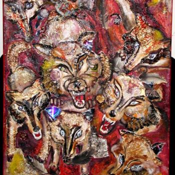 Pintura intitulada "la furia de los lob…" por Mir Lusewix, Obras de arte originais, Óleo