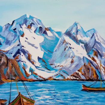 「Mountain Landscape」というタイトルの絵画 Tatyana Lysenkoによって, オリジナルのアートワーク, オイル