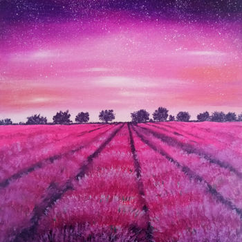 Картина под названием "Lavender Field" - Tatyana Lysenko, Подлинное произведение искусства, Масло