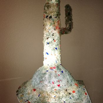 Sculpture titled "Grand Cactus" by Cazenave, Original Artwork, Glass