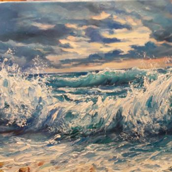 Painting titled "Storm" by Lusy Akopova, Original Artwork, Oil