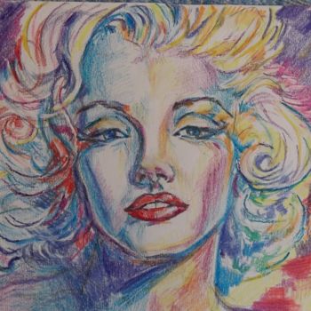 Dibujo titulada "Marilyn" por Lusy Akopova, Obra de arte original, Lápiz