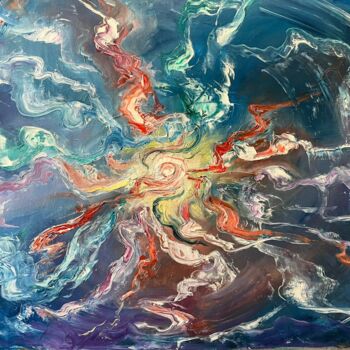 Painting titled "Space S" by Lusy Akopova, Original Artwork, Oil