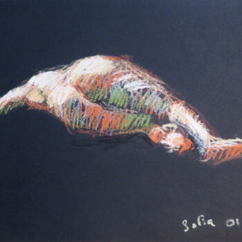 Рисунок под названием "Sofia" - Lutin, Подлинное произведение искусства, Цветные карандаши