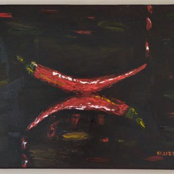 Painting titled ""Peperoncini gondol…" by Kluzzy, Original Artwork, Oil