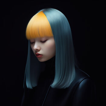 Grafika cyfrowa / sztuka generowana cyfrowo zatytułowany „Japanese duo hair” autorstwa Luuk Denekamp, Oryginalna praca, Obra…
