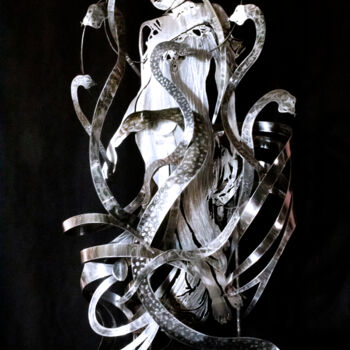 Sculpture intitulée "vague deferlante" par Luva Simone, Œuvre d'art originale, Métaux