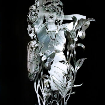 Sculpture titled "doux moment" by Luva Simone, Original Artwork, Metals