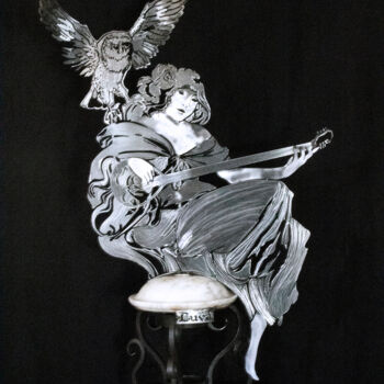 Escultura titulada "Partage musical" por Luva Simone, Obra de arte original, Metales