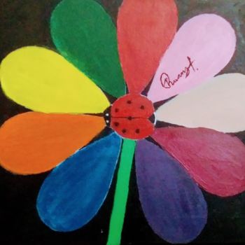 Pintura intitulada "Arcoiris Floral" por Alison Ruano Diamantina, Obras de arte originais, Óleo