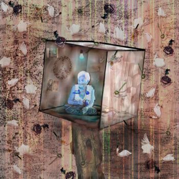 Arts numériques intitulée "Mamie Blue" par Luzatie Smith, Œuvre d'art originale, Photo montage